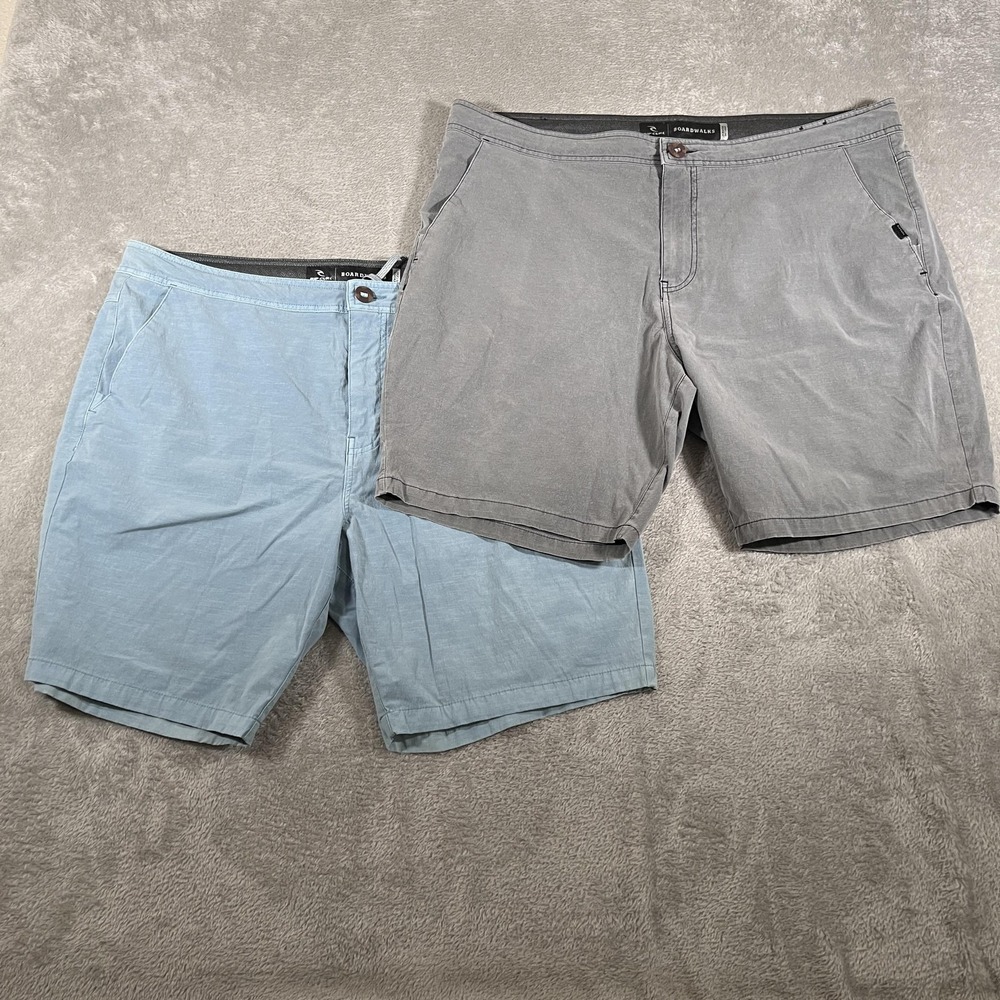 Rip Curl Mirage Boardwalks Shorts Mens 38 Gray Blue Hybrid Chino Lot of 2